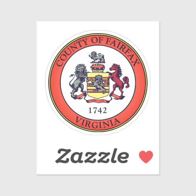 Sticker Sceau du comté de Fairfax, Virginie (Feuille)