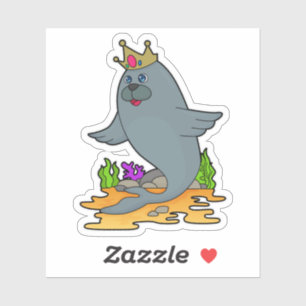 Sticker Sceau roi avec couronne