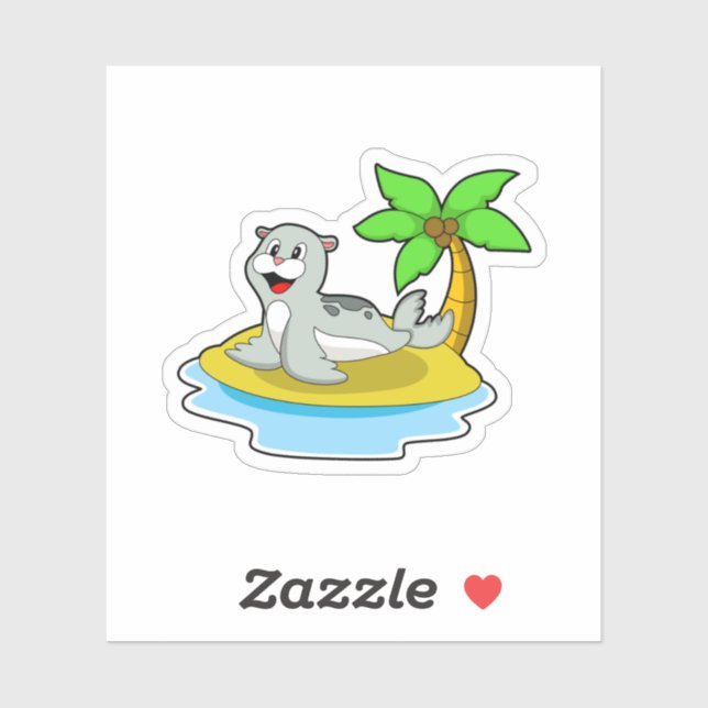 Sticker Sceau sur l'île (Feuille)