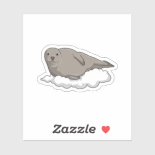 Sticker Sceau sur nuages