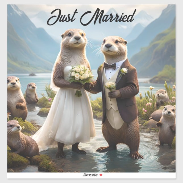 Sticker **"Scellé avec un baiser : Otterly in Love"** (Feuille)