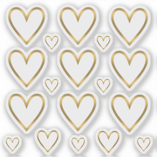 Sticker Sceller avec un Kiss Gold Heart Enveloppe Phoques (Devant)