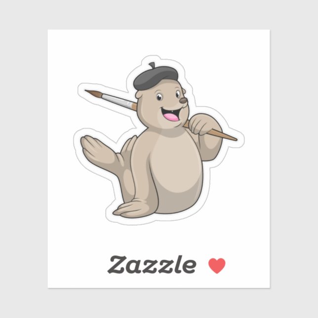 Sticker Sceller comme peintre avec pinceau (Feuille)