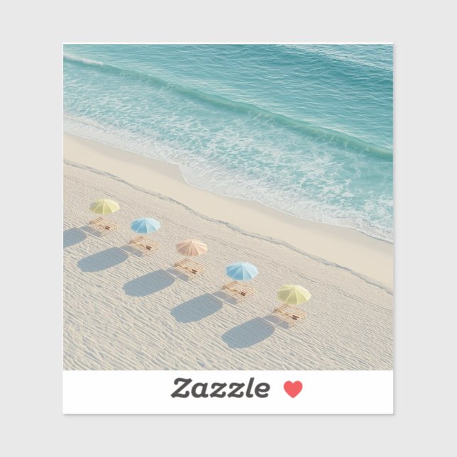 Sticker Scène de plage des Caraïbes (Feuille)