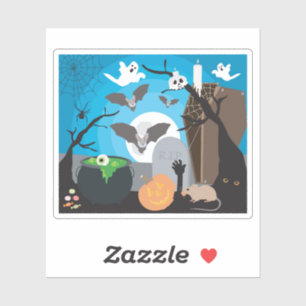 Sticker Scène d'Halloween