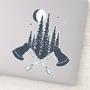 Sticker Scène Hipster Lumberjack