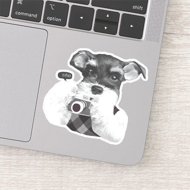 Sticker Schnauzer avec caméra (Détail)