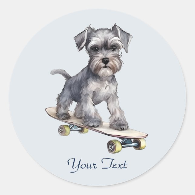 Sticker Schnauzer miniature aquarelle (Devant)