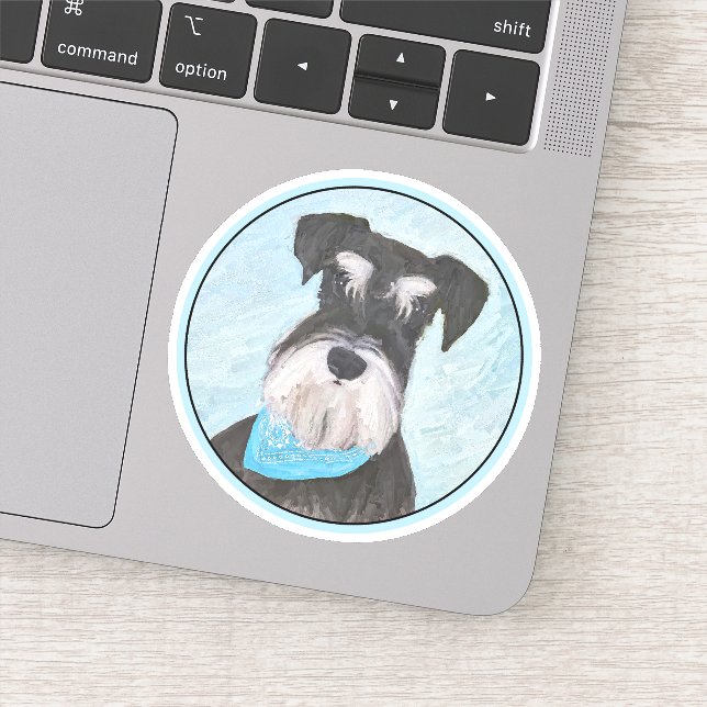 Sticker Schnauzer (Miniature) Peinture - Chien original mi (Détail)