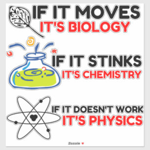 STICKER SCIENCE BIOLOGY CHIMIISTRY PHYSICS