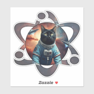 Sticker Science des chats spatiaux