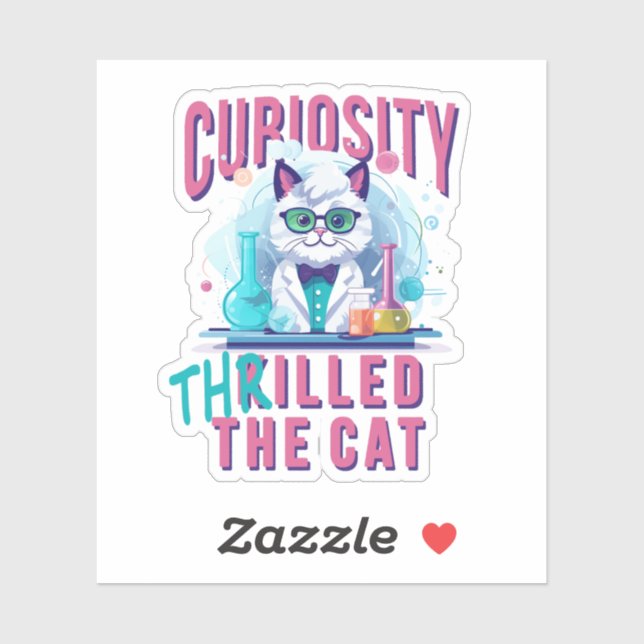 Sticker Science du chat : Curiosité Félicité le chat (Feuille)