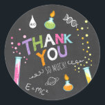 Sticker science Merci Anniversaire Favoriser tag f<br><div class="desc">♥ Votre propre Sticker parfait,  Cupcake Topper et Enveloppe Seal! Thème scientifique.</div>