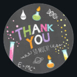Sticker science Merci Anniversaire Favoriser tag f<br><div class="desc">♥ Votre propre Sticker parfait,  Cupcake Topper et Enveloppe Seal! Thème scientifique.</div>