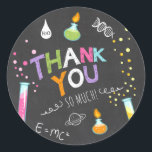 Sticker science Merci Anniversaire Favoriser tag f<br><div class="desc">♥ Votre propre Sticker parfait,  Cupcake Topper et Enveloppe Seal! Thème scientifique.</div>