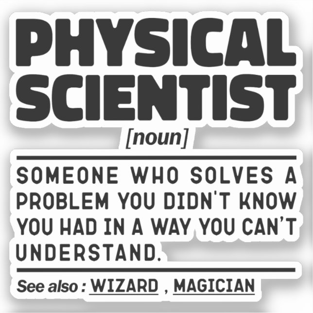 Sticker Scientifique Physique Noun Étudiant en Sciences Me (Recto)