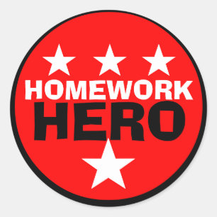 Sticker scolaire Homework Hero