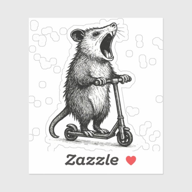 Sticker scooter opaasum (Feuille)