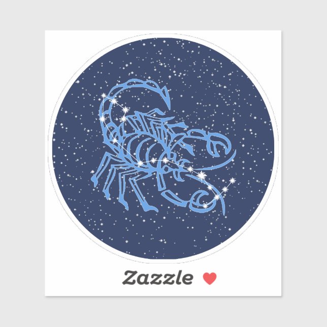 Sticker Scorpio Constellation et signe Zodiaque avec étoil (Feuille)