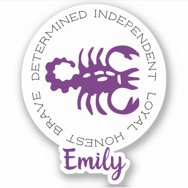 Sticker Scorpio Zodiac Star Signes Traits (Devant)