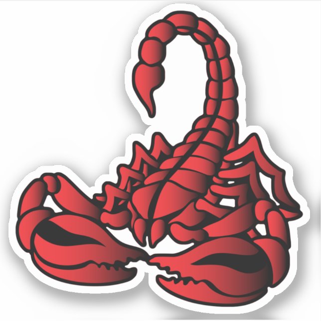 Sticker Scorpion rouge, style art tribal (Devant)
