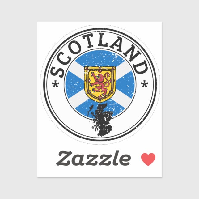 Sticker Scotland Sticker Rond Drapeau Pour Livre O (Feuille)