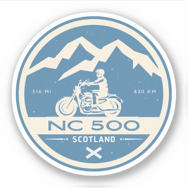 Sticker Scotland's North Coast 500 moto touring (Devant)