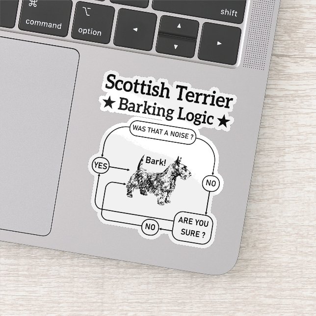 Sticker Scottish Terrier Barres Logique Drôle Chien Sarcas (Détail)