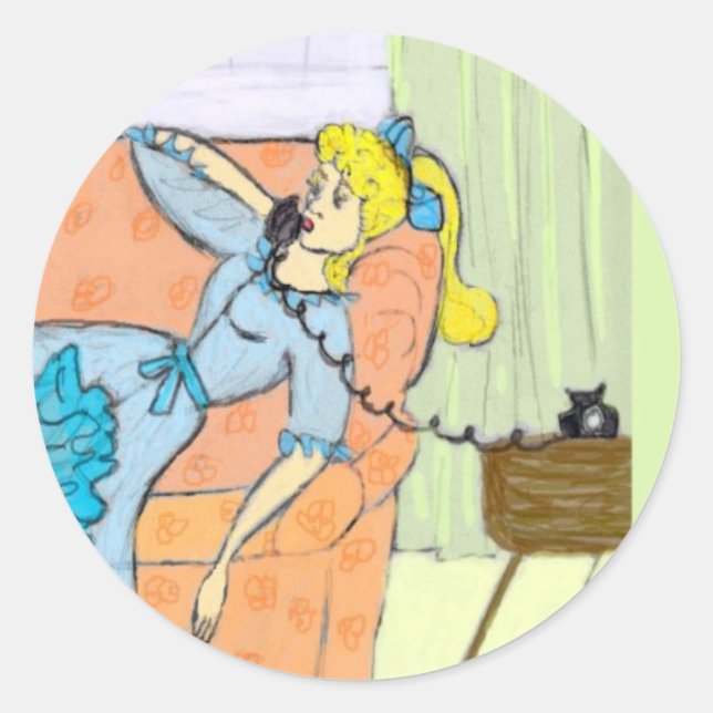 Sticker Scrapbook Retro Lady sur téléphone (Devant)