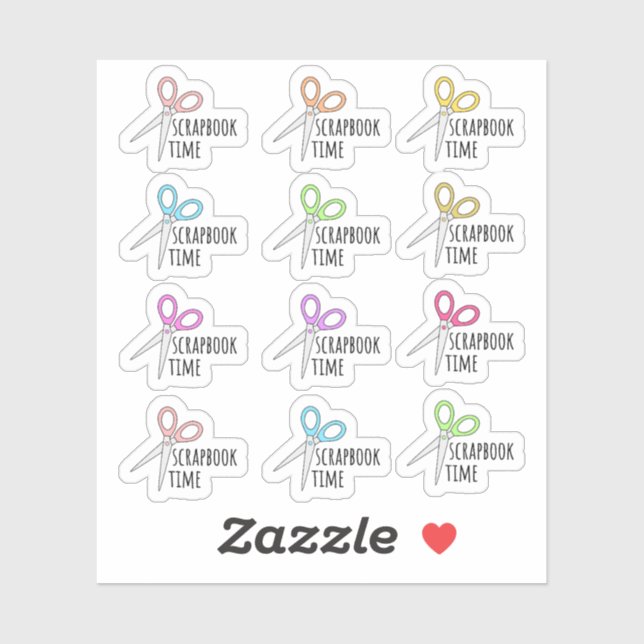 Sticker Scrapbook Time Ciseaux Rappel Bujo Planner (Feuille)