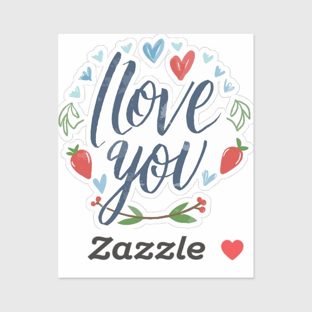 Sticker Script Je t'aime (Feuille)