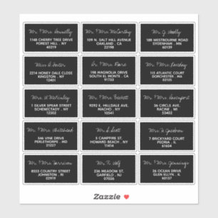 Sticker Script moderne minimaliste Mariage Adresse d'hôte