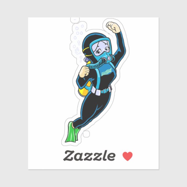 Sticker Scuba girl (Feuille)