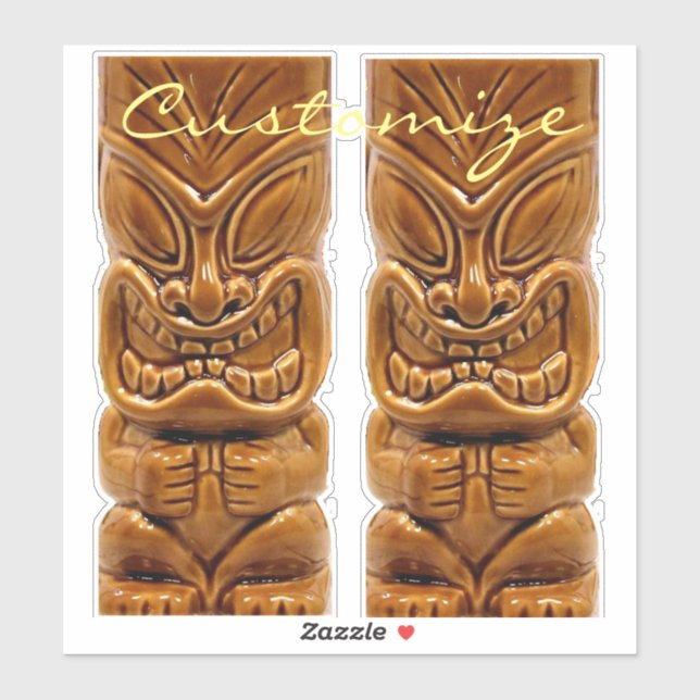 Sticker Sculpture Gold Tiki Thunder_Cove (Feuille)