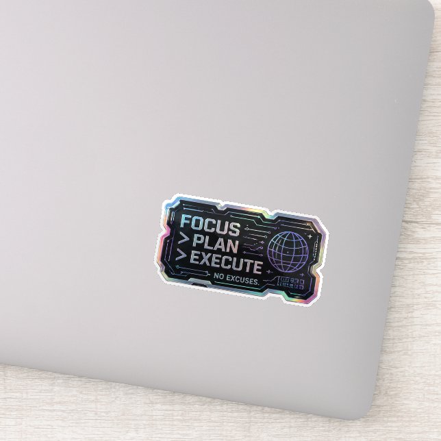 Sticker Se concentrer Planifier Exécuter Sans Excuses | Mo (Détail)