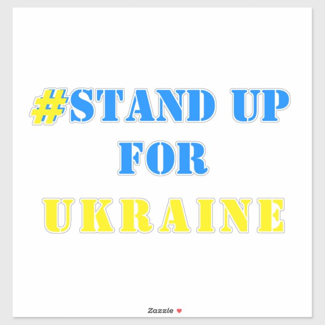Sticker # Se Débattre Pour L'Ukraine - Liberté - Drapeau U (Feuille)