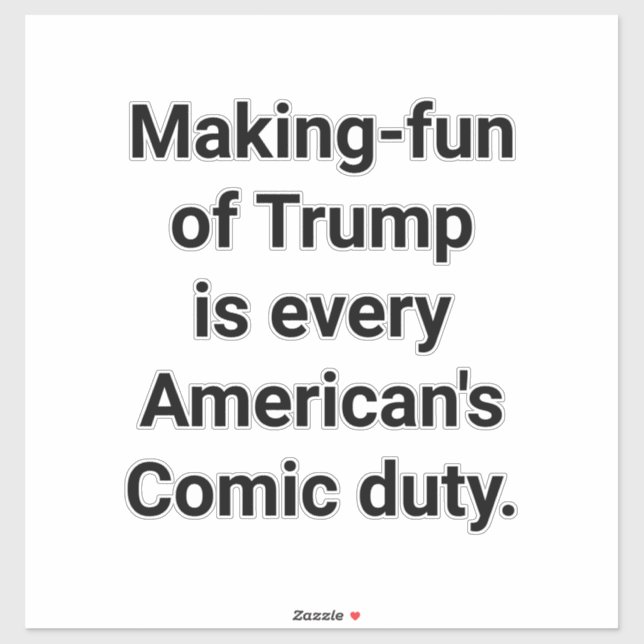 Sticker Se moquer de Trump ! Bande dessinée Hankamer Artju (Feuille)