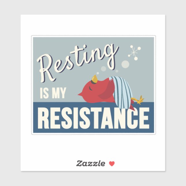 Sticker Se reposer est ma résistance Compact Rectangle (Feuille)