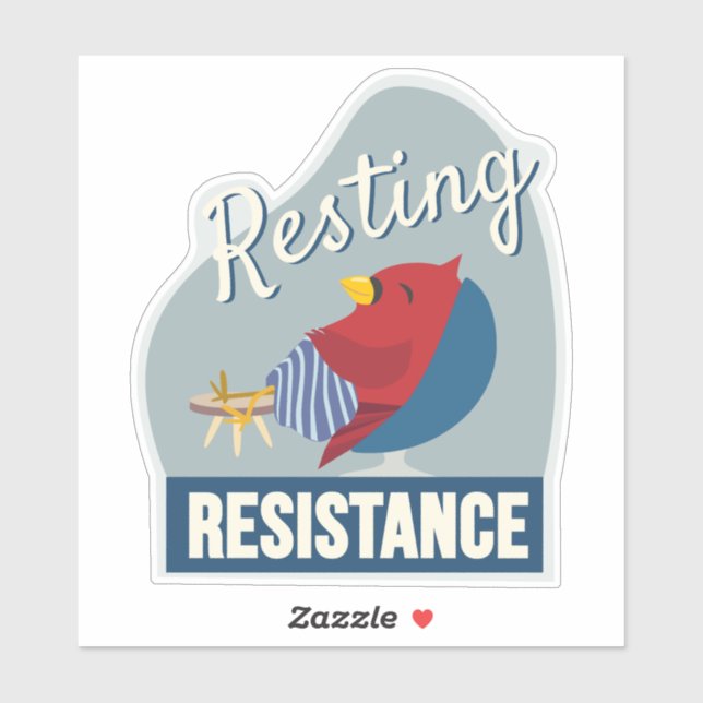 Sticker Se reposer est ma résistance Forme organique compa (Feuille)