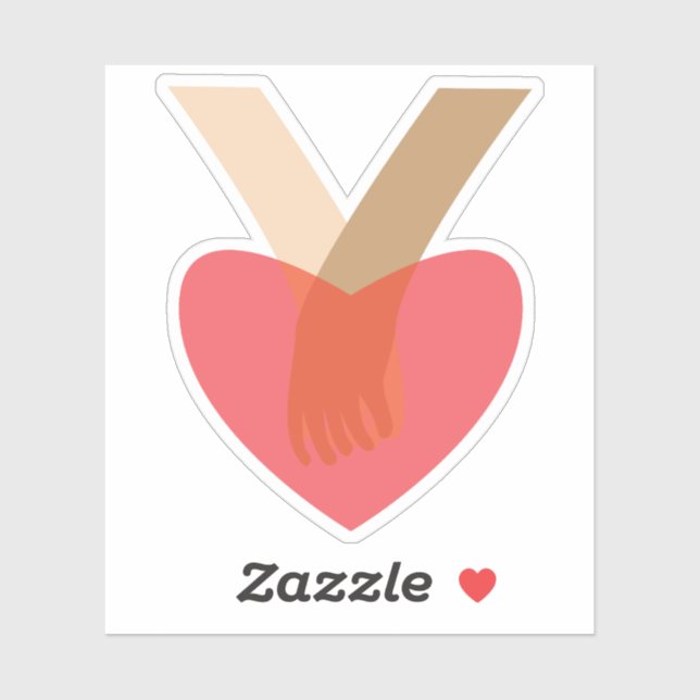 Sticker Se tenir par la main (Feuille)