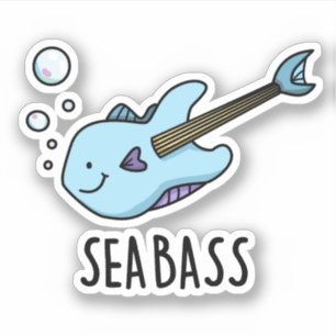 Sticker Sea Bass Funny Bass Guitare Poisson Pun
