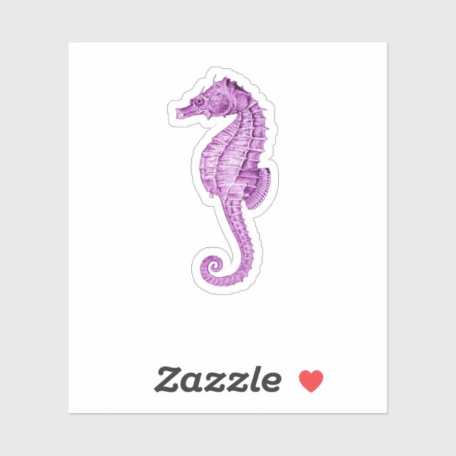 Sticker Seahorse rose (Feuille)