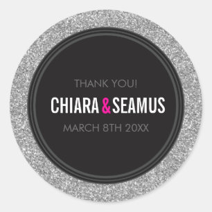 STICKER SEAL moderne simple argent parties scintil