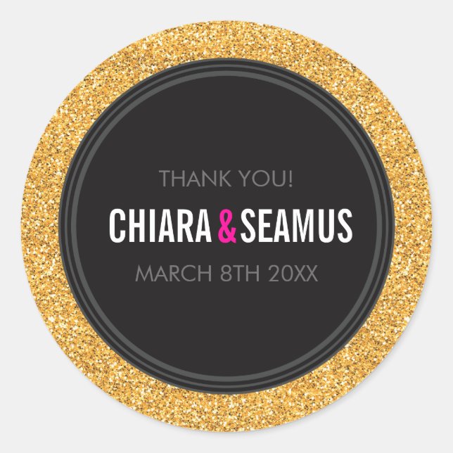 STICKER SEAL moderne simple audace or parties scin (Devant)