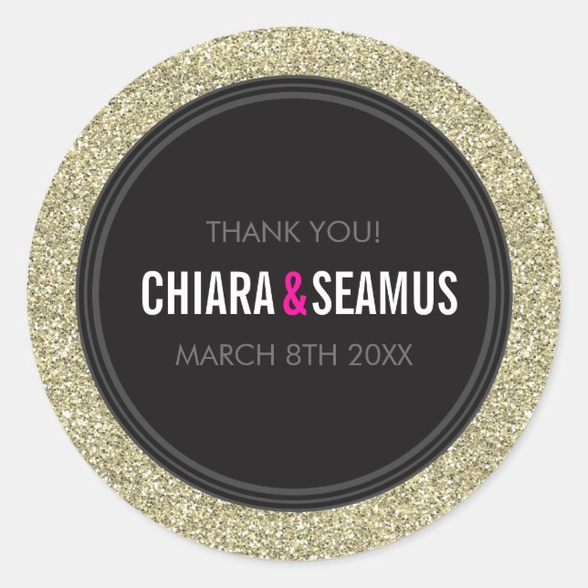 STICKER SEAL moderne simple vieux or parties scint (Devant)