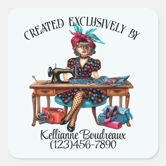 Sticker Seamstress à coudre mignon (Devant)