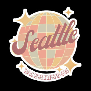 Sticker Seattle City Washington Retro Vintage