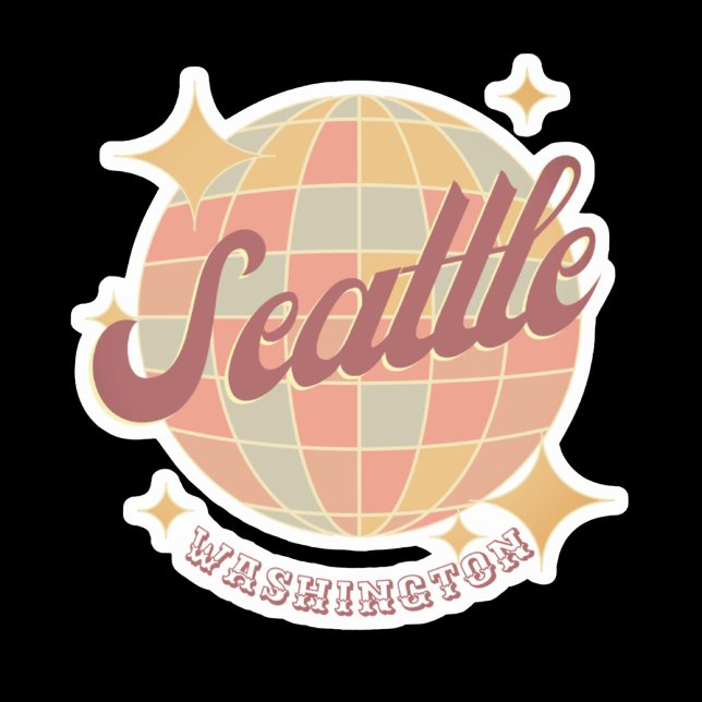 Sticker Seattle City Washington Retro Vintage (Créateur téléchargé)
