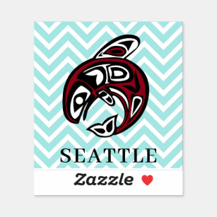 Sticker Seattle Native American Orca Killer Whale Art