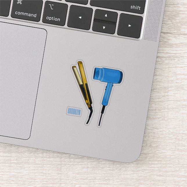 Sticker Sèche-cheveux & lisseuse-cheveux illustration (Détail)